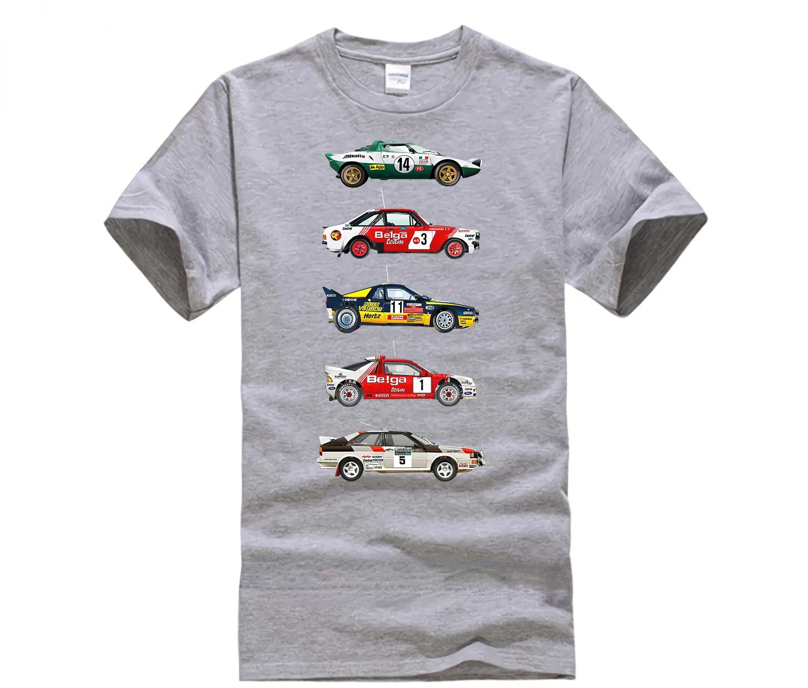 Rally cars from the 70 80th alain jamar man\'s t-shirt car moto tee clothes