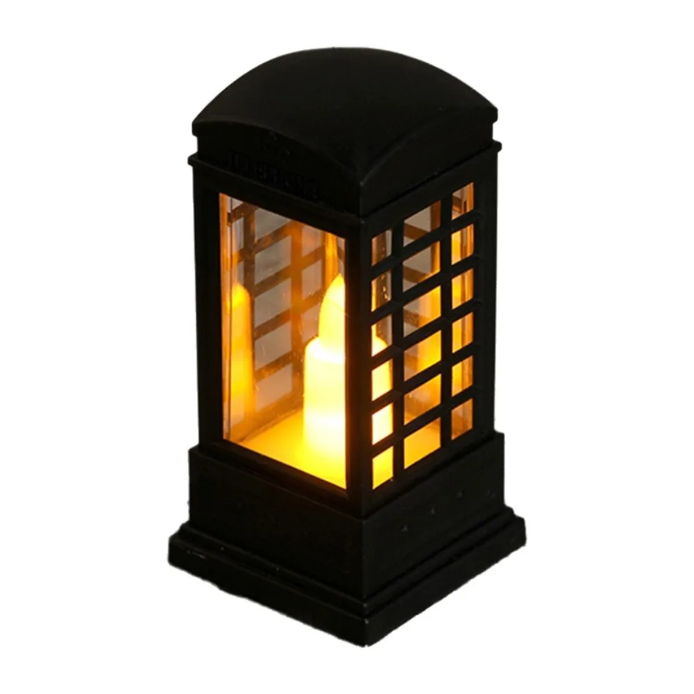Retro LED Candle Light Flameless Creative Halloween Decor Light European Style Battery-Operated LED Atmosphere Lamp