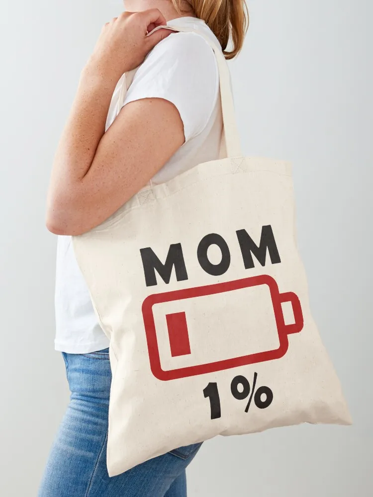 Mom Battery Low Funny Tote Bag tote bag screen free delivery bags reusable grocery bags