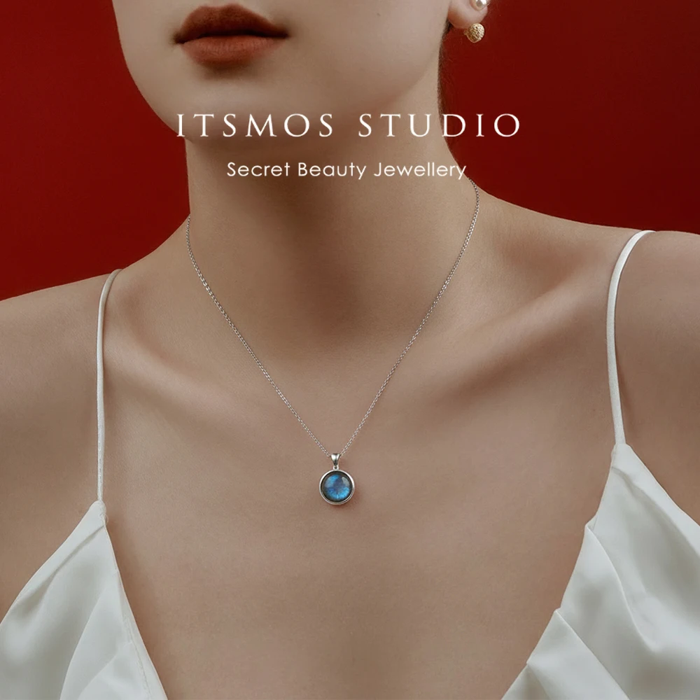 

ITSMOS натуральный лабрадорит кулон ожерелье простой круглый розовый кварц аметист камень элегантные украшения для женщин романтический подарок