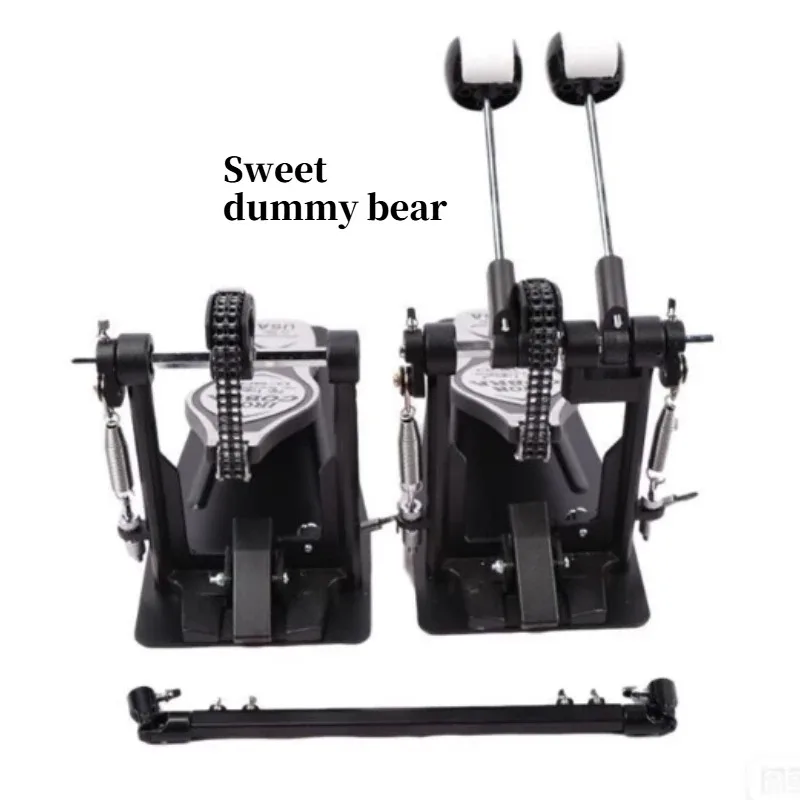 Large Power Double Kick Drum Pedal - Zinc Alloy Thick Chain Stepping Hammer Drumming Foot Pedal Head Accessory