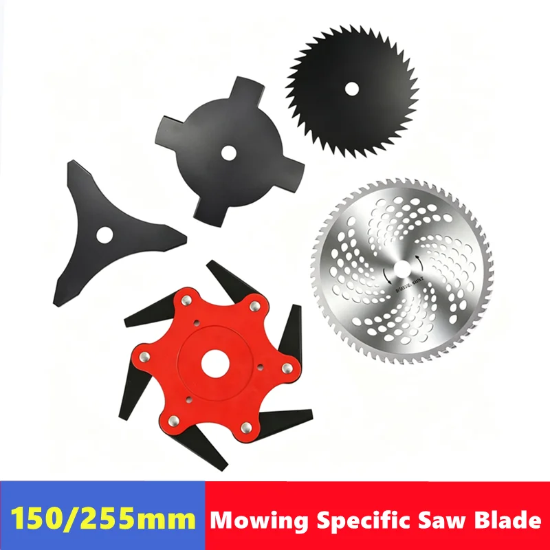 150/255mm (10 Inches) Alloy Lawn Mower Saw Blade Aperture 25.4mm, Lawn Mower Cutting Plate Accessories Garden Weeding Blade