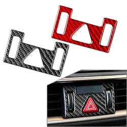 Carbon Fiber Black/Red Car Mergency Light Button Frame Trim Decoration For Kia K3 Forte 2019 2020 2021