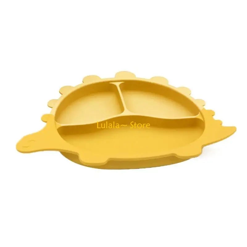 

Y4QA Детская присоска с изображением динозавра, разделенная обеденная тарелка для младенцев, обучающая посуда для кормления, не