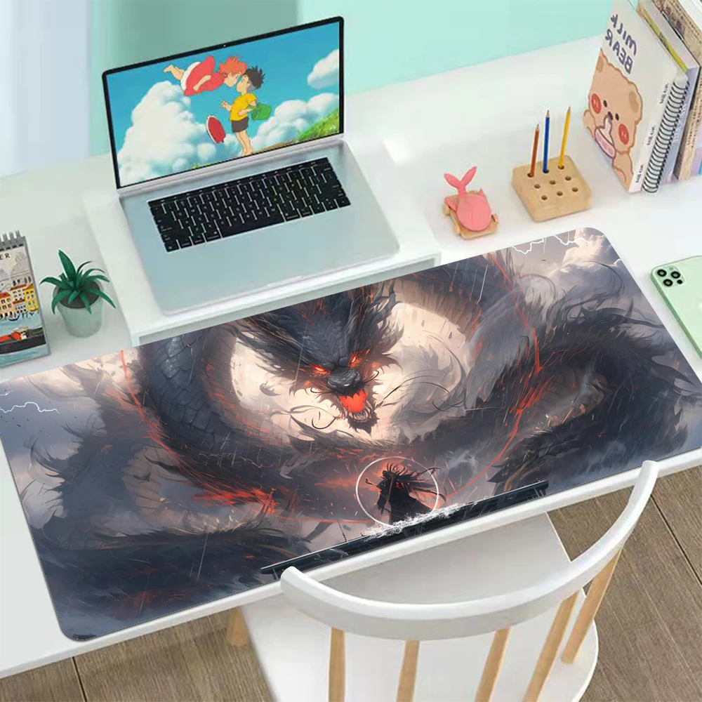 Large Mouse Pad Gaming Desk Chinese Martial Arts Gamer Keyboard Cute Mousepads Desktop Accessories Mousepad Anime Carpet Deskmat