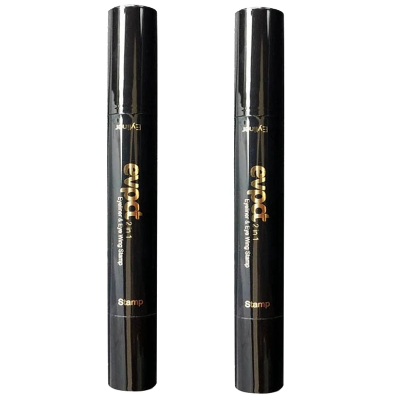 Evpct 2Pcs 2 In 1 Long Lasting Waterproof Double Head Makeup Liquid Eye Liner Pen Eyeliner Liquid Eyeliner