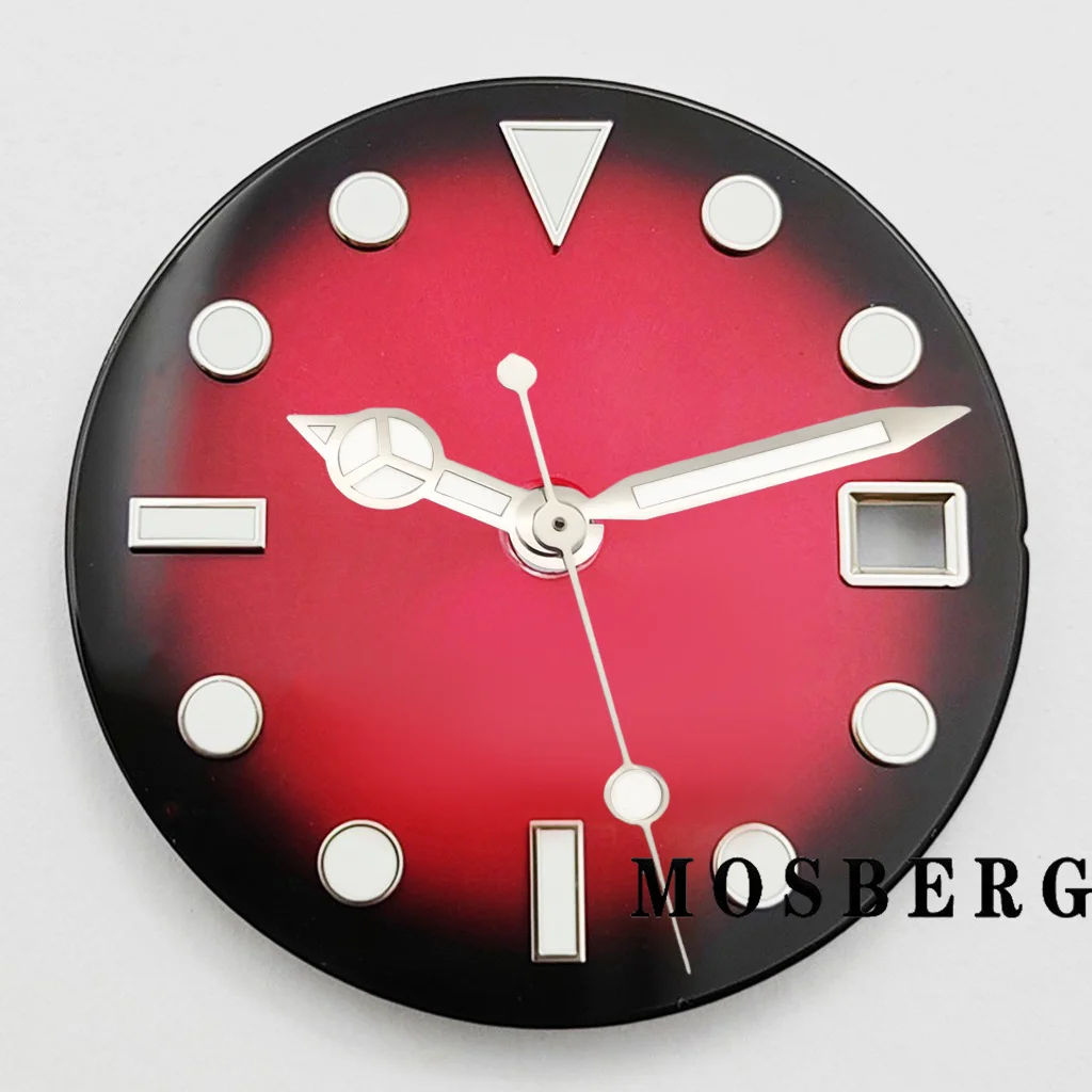 Стерильный циферблат часов 29 мм со стрелками, подходит для часов 3,0, 3,8 часа для NH35 NH36, аксессуары для часов с механизмом, детали