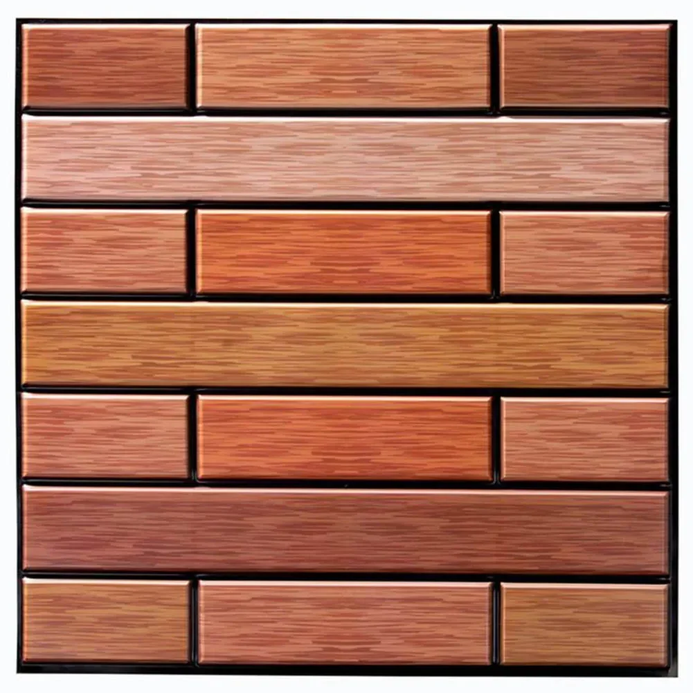 Adesivi per piastrelle 3D Cucina Decorazione impermeabile a prova di olio Adesivo da parete con venature del legno per parete di fondo, decorazione del balcone