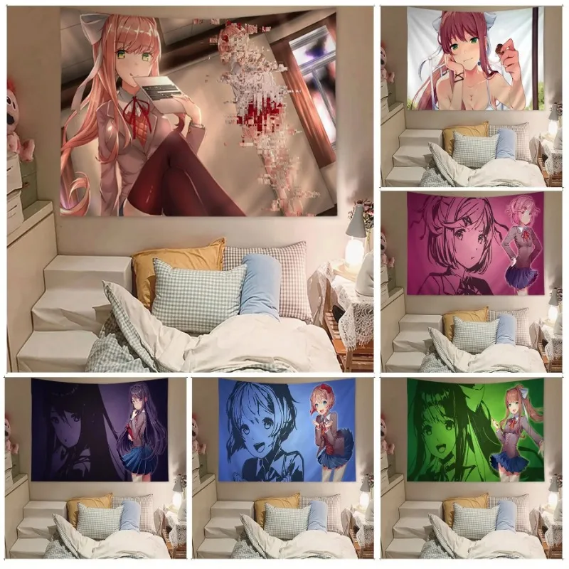 DDLC Doki Literature Wall Tapestry Home Decoration hippie bohemian decoration divination Cheap Hippie Wall Hanging