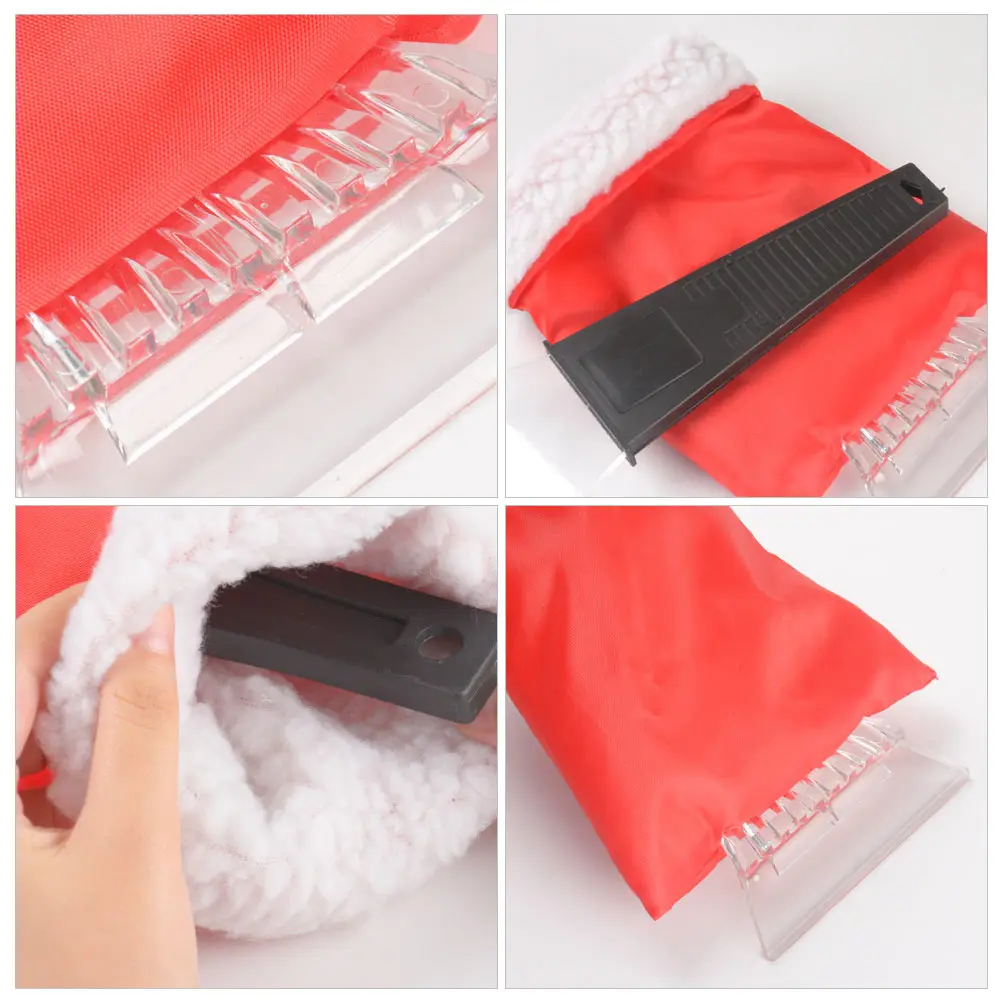 

2pcs Car Ice Shovel Glove Type Snow Removal Tool Windshield Deicing Efficient Snow Cleaning Durable Waterproof Gloves Winter Use