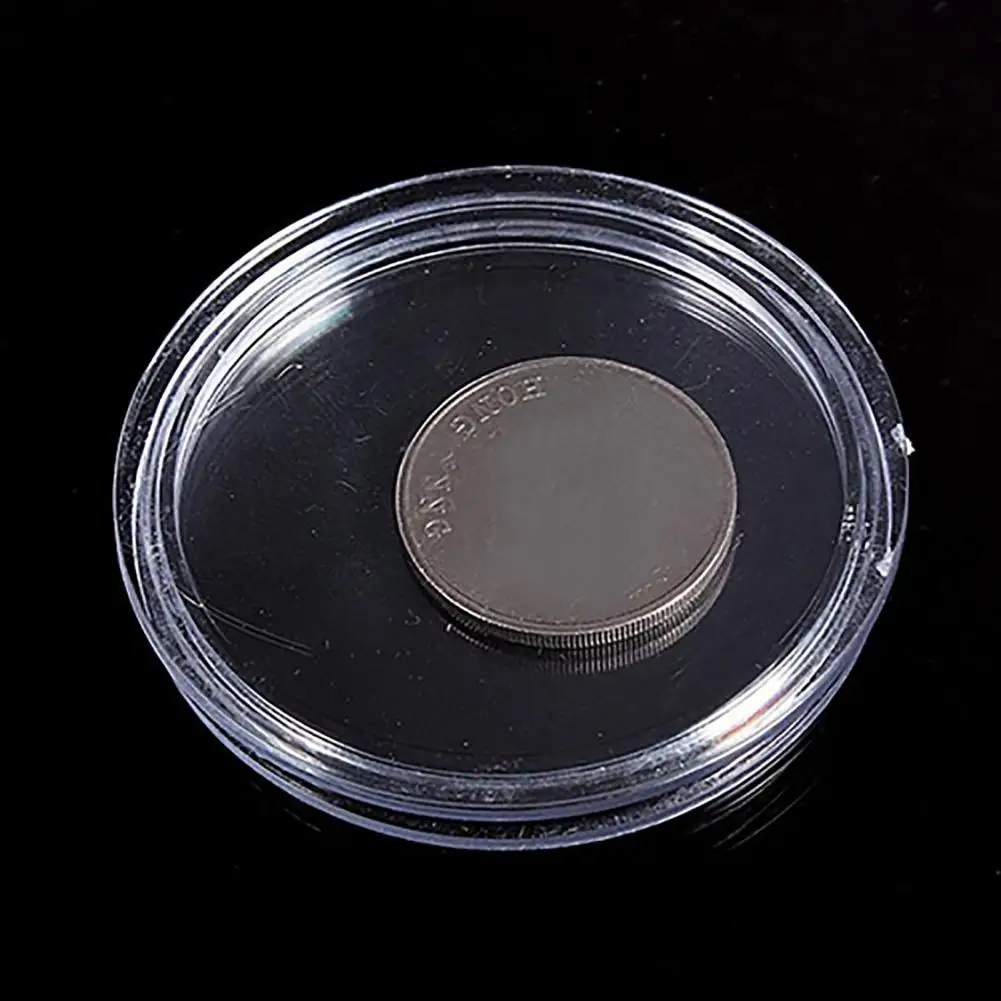 

10Pcs 18-50mm Round Coin Capsule Clear Transparent Plastic Collecting Storage Box Case Holder Display Capsules Ring Container