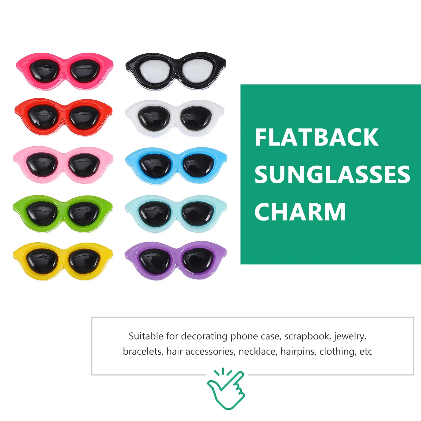 

40Pcs Resin Sunglasses Charm Mini Flatback for Jewelry Crafting Scrapbooking Phone Case Hair Accessories Flatback Charm