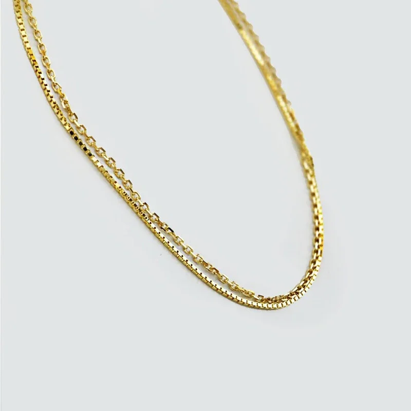 Echtes 925 Sterling Silber Funkelndes Doppelschichtiges Armband für Charmante Frauen Minimalistischer Edel-Schmuck Leichte Luxus-Accessoires – Detail 5