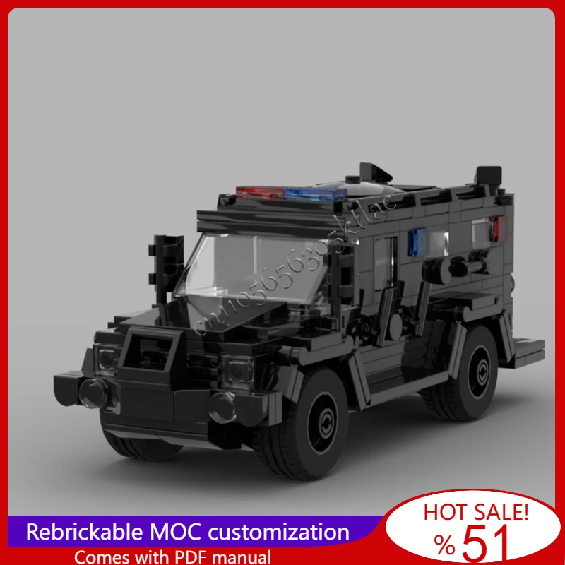 

332 PCS MOC City Traffic Series SWAT Truck Model Technology Building Blocks Creative For Children Toys Surprise Christmas Gifts