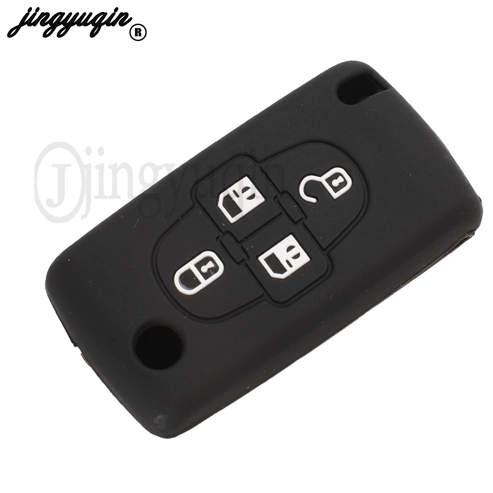 Silicone Car Remote Key Fob Shell Cover Case For For Peugeot 4 Button  1008 807 Citroen C8 Skin Holder 2007 2008 2009