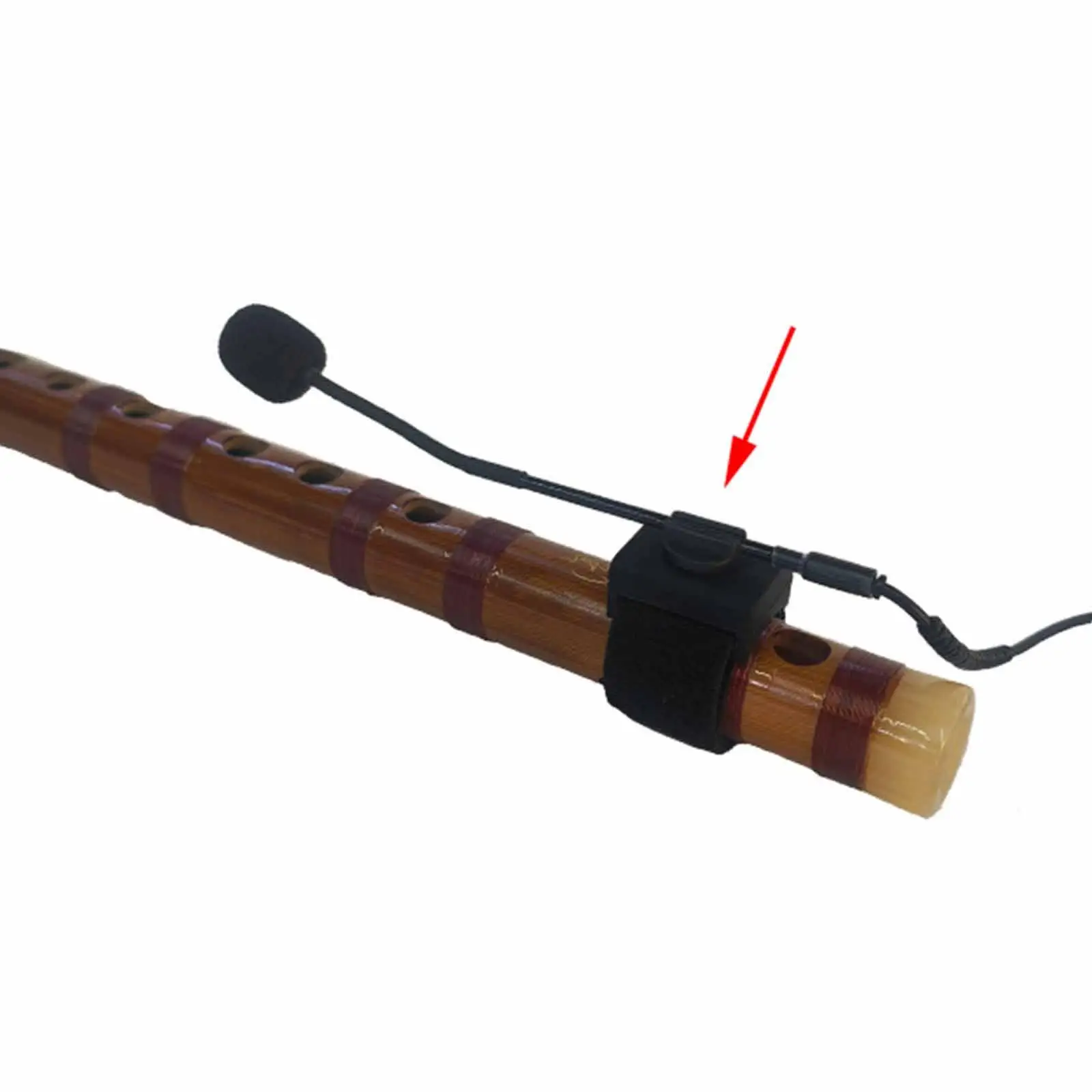 High Performance Instrument Microphone Clip on 360 Rotation Windproof Dustproof for Flute Hulusi Harmonica Concert Streaming