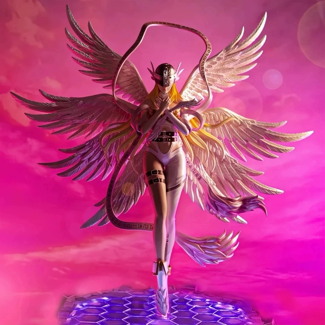 Digimon Anime Digimon Figure: Metaletemon, Piedmon, Angewomon, Lilimon Anime Figure Modello Collezione di statue Decorazione del desktop