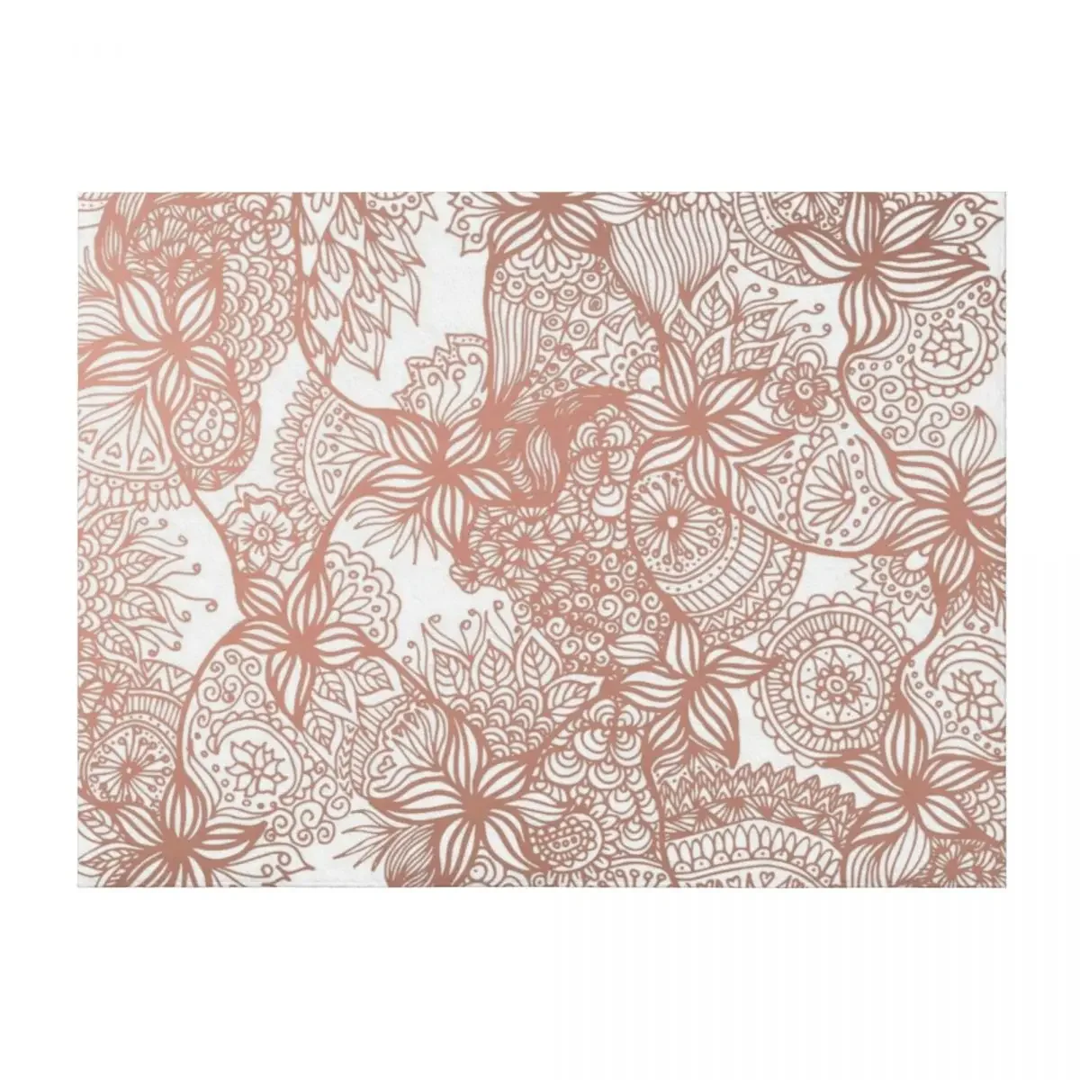 

Rose Gold Floral Doodles Throw Blanket Sleeping Bag Beautifuls Nap Decorative Sofa Blankets