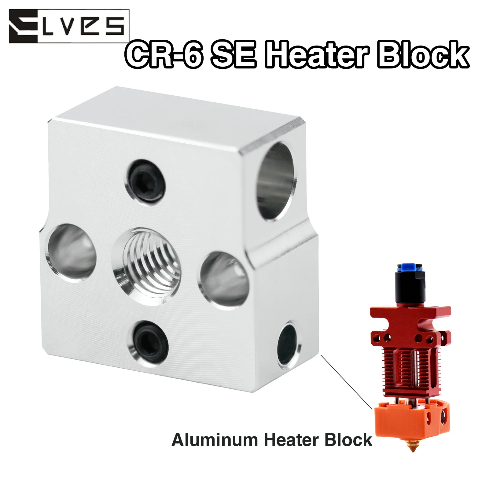 ELVES High Quality CR-6 SE Aluminum Heater Block,Plated Copper Heatblock CR6 SE Silicone Sock For CR-6 SE/CR-6 MAX SE Upgrade