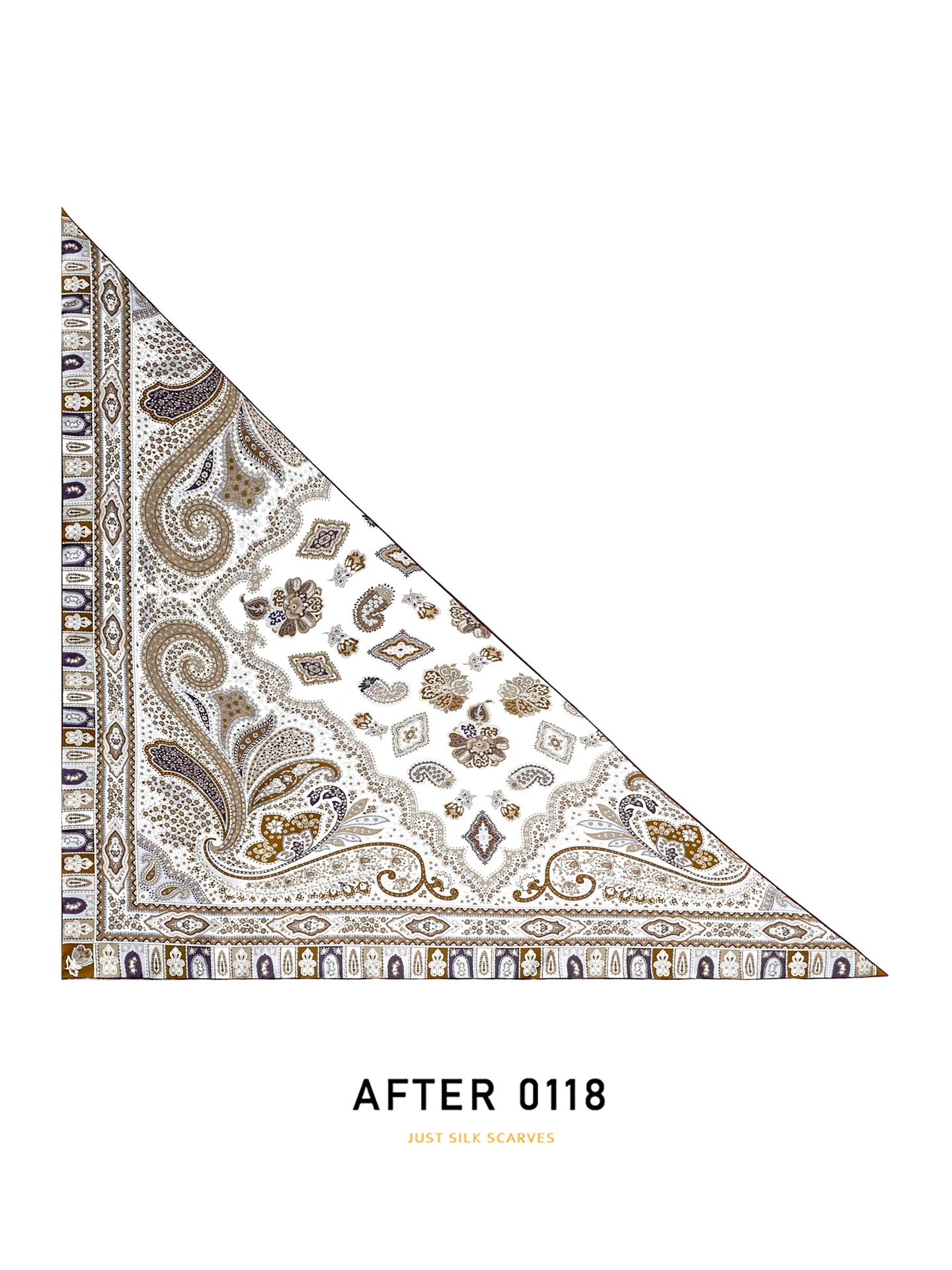 エレガントなペイズリー柄カシューフラワーシルクスカーフ三角スカーフマルベリーシルク多機能ネクタイ春夏用男女兼用