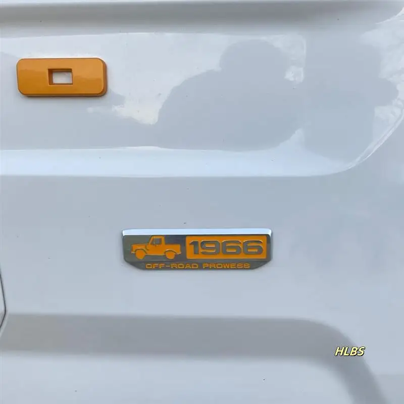 

1 PCS Off-Road 1966 Badge Emblem, Metal 3D Emblem Overlay Decals Stickers For Rear And Sides Door,Yellow