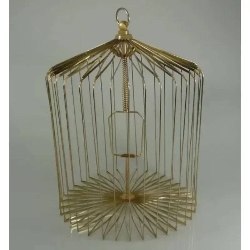 Steel Appearing Bird Cage - Middle Size,Gold (Dove Appearing Cage) Stage Magic Tricks Illusions Gimmicks Comedy Magician Magia