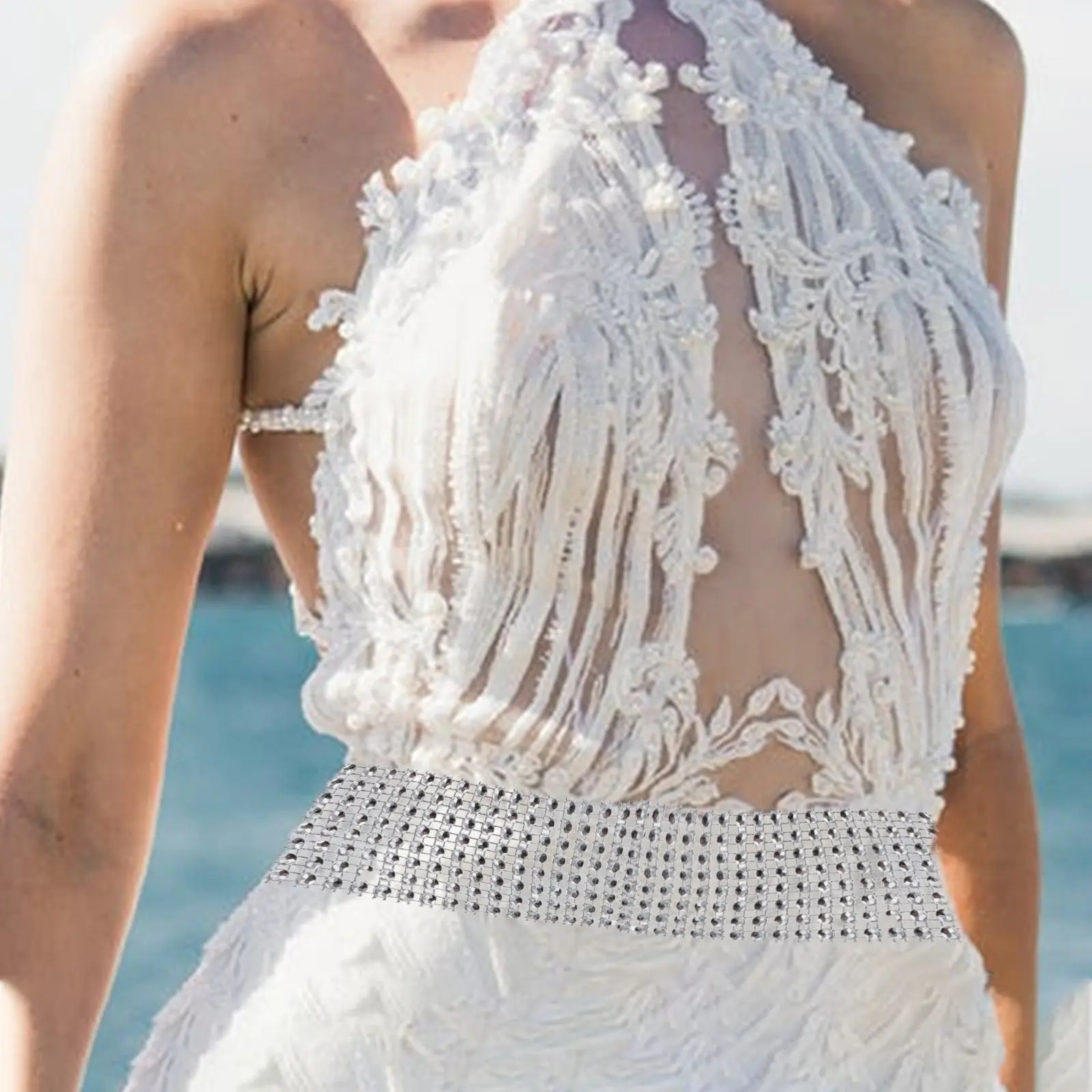 

1 Roll Delicate Diamond Ribbon Cuttable Craft Trim for Home Decor Holiday Party Exquisite Wear-Resistant Rhinestone Strip