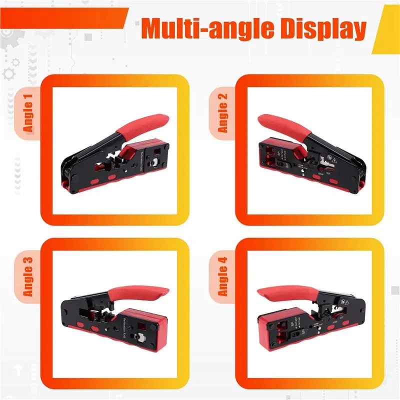 AT29-Vertical Crimping Tool With Blades RJ45 CAT7 6A 6 5E Crimp Plier Wire Stripping Cutting