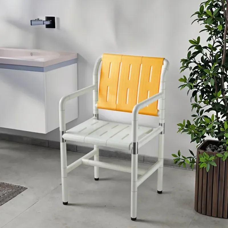 Foldable Shower Chair for Elderly Adjustable Non Slip Seat Multifunctional Bathing Aid Safety Support Stool for Seniors