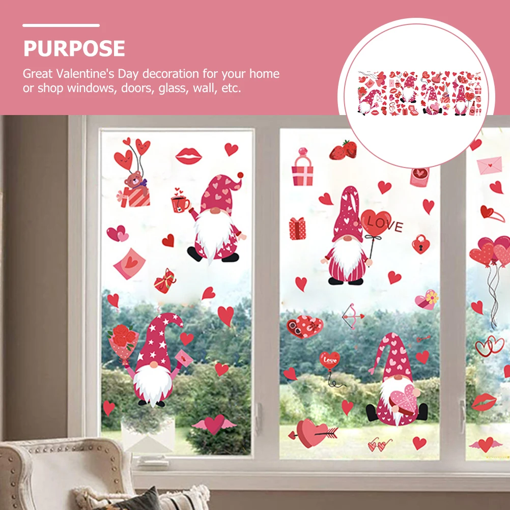 

Creative Static Stickers PVC Valentine Day Decor Wall Window Glass Decals Home Valentine'S Day Window Decal Shop