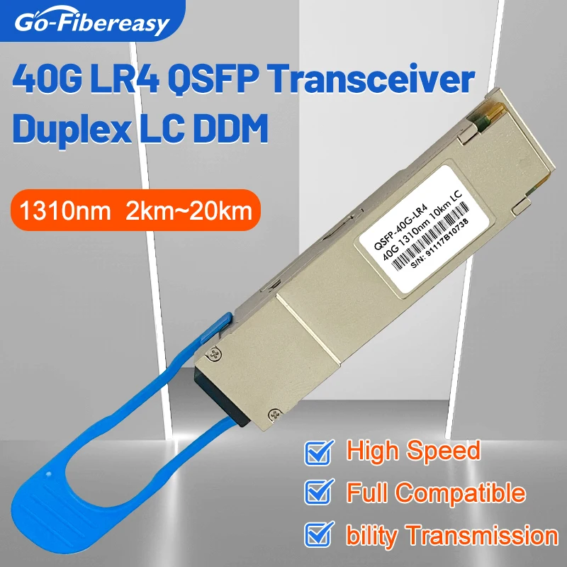 QSFP 40GBASE-LR4 10km Optical Module 1310nm Duplex LC/UPC DDM Fiber Transceiver Module QSFP-40GE-LR4 For Cisco,Huawei,Mikrotik