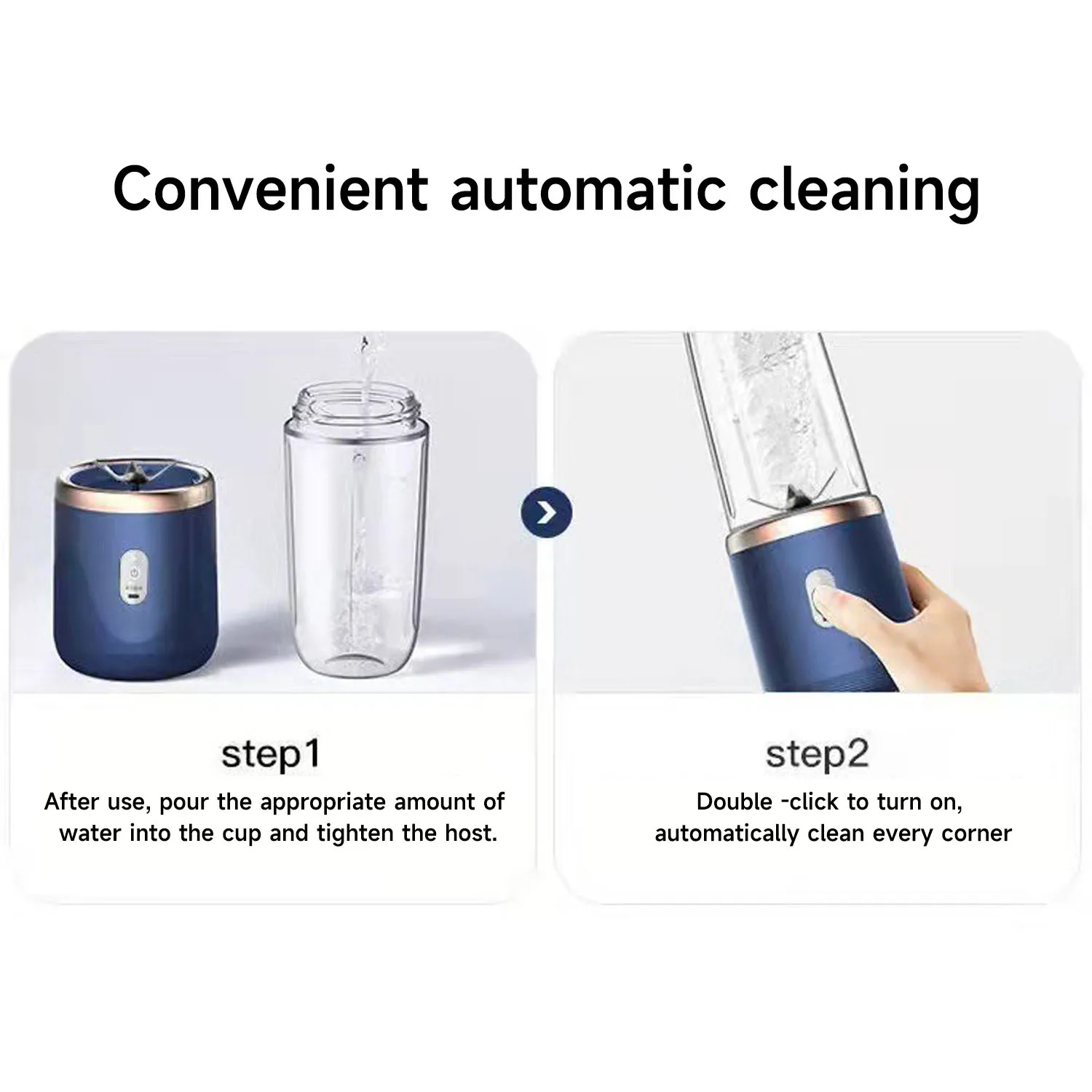 Portable Blender Smoothie Maker Mini Juice Blender Cup Rechargeable Fruit Shakes Juicer Mixer 400ml 6 Blades for Travel