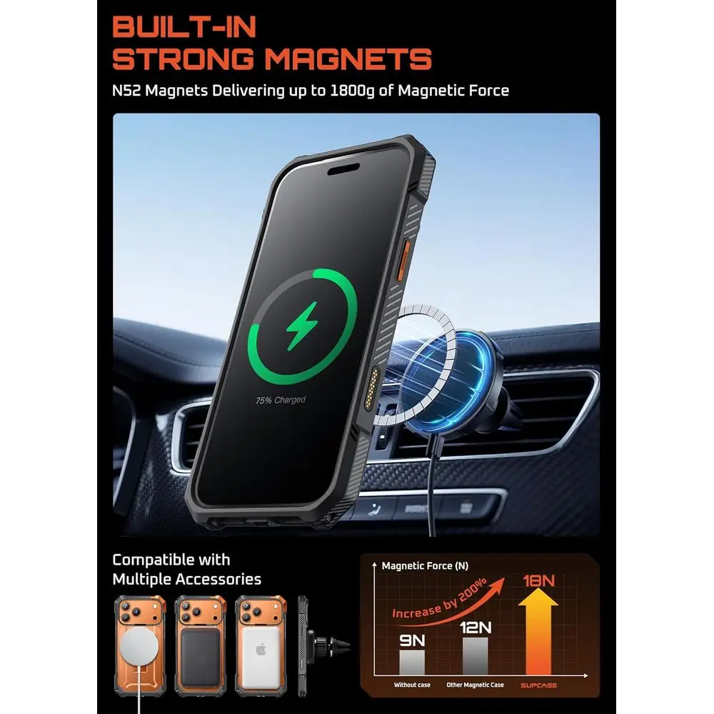 voor iPhone 17 Pro hoesje met standaard (Unicorn Beetle Grip), [Camerabedieningsafdekking] [Compatibel met MagSafe] [Militaire kwaliteit Dr