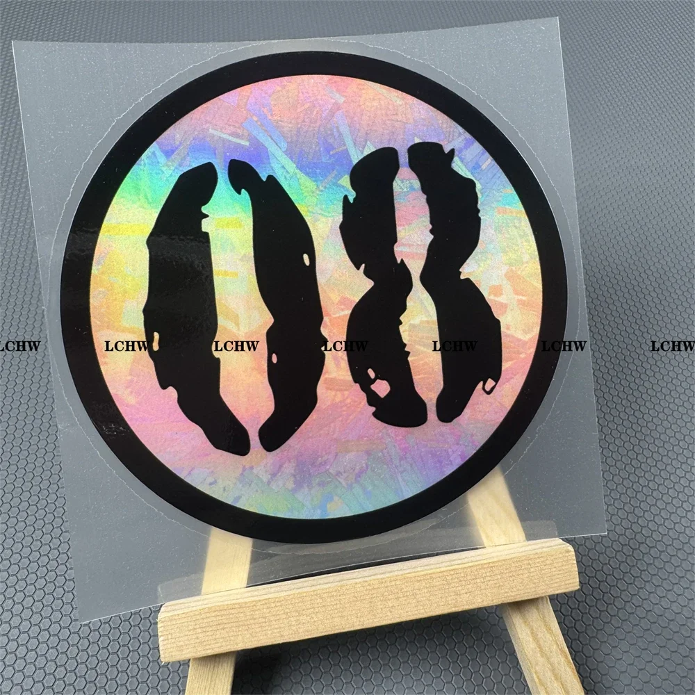 Colorful Holographic Forged Round Racing Number Waterproof Sticker for Motorcycle Tank Fairing Helmet Windshield Body Decoration