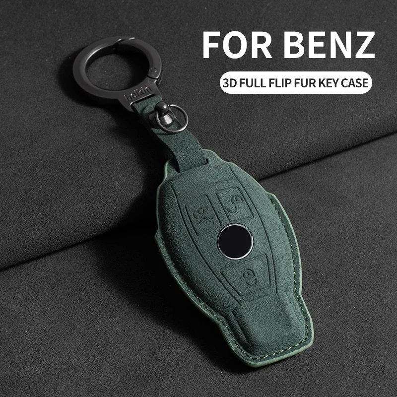 

Leather Car Key Case for Mercedes Benz A C E S G R Class GLS GLA GLK GLC CLS CLA AMG W204 W205 W212 W463 W176 Suede Accessories