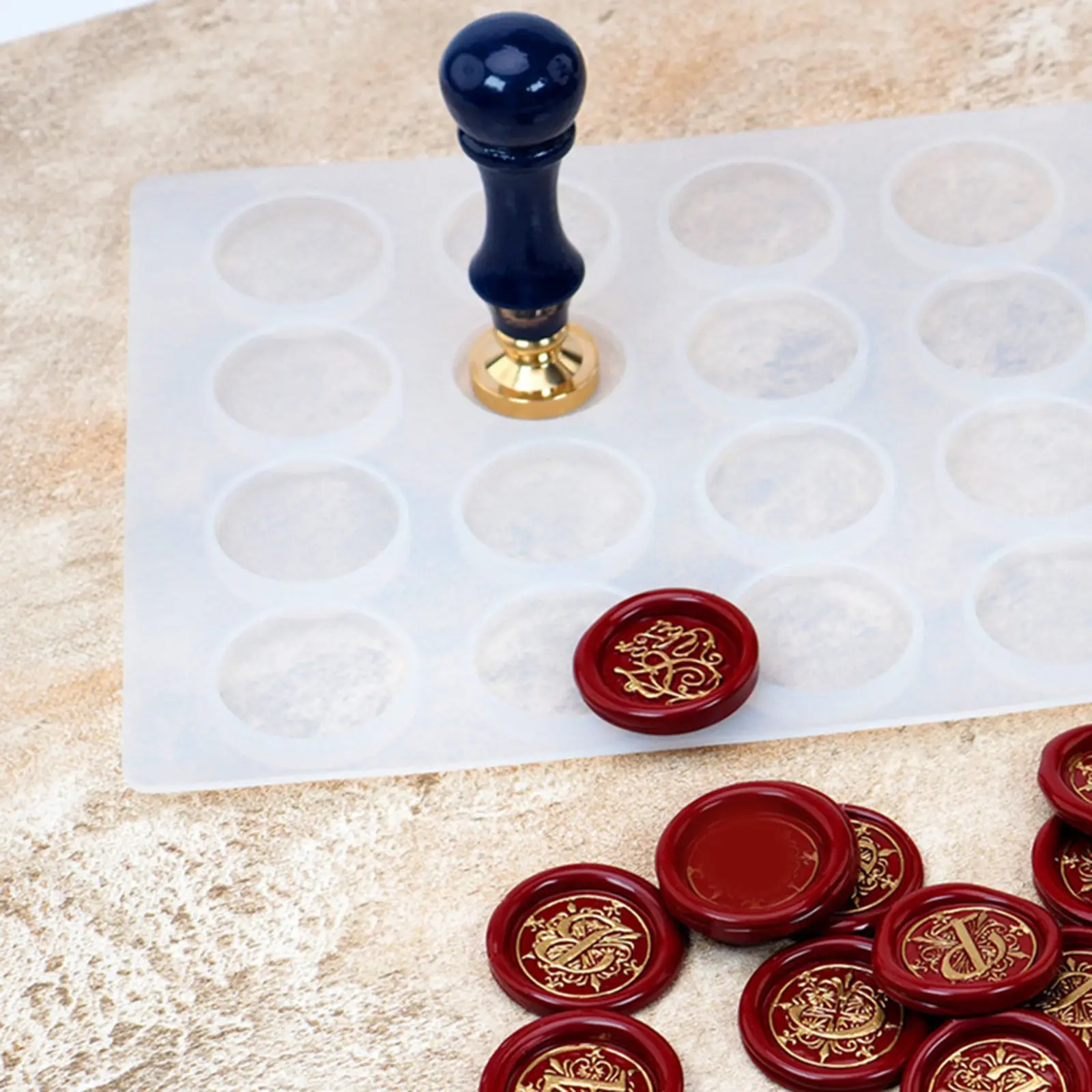 

Silicone Wax Seal Stamp Mold 16-Cavity DIY Craft Mold for Homemade Fire Lacquer Seals Easy to Use Beginners Friendly Smooth