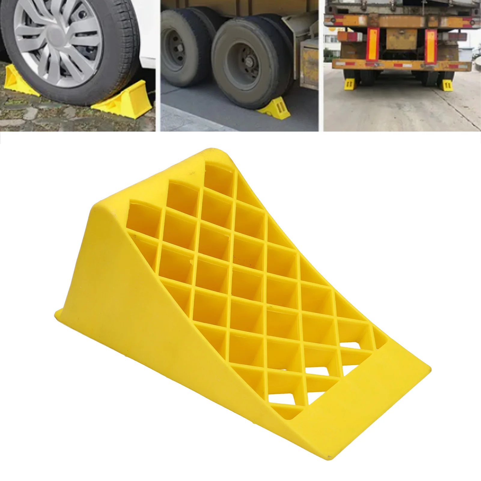 

Колесные упоры для тяжелых условий эксплуатации, желтый пластиковый ограничитель колеса премиум-класса с высокой видимостью для легковых дорожных прицепов, автофургонов, грузовиков, квадроциклов