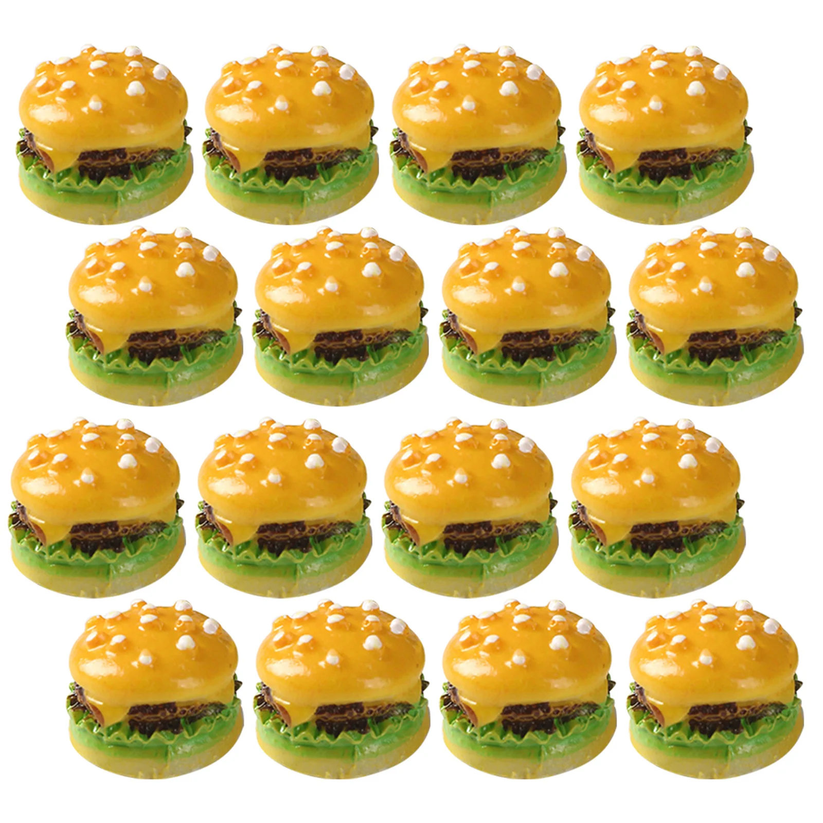 50 pezzi mini hamburger in resina realistica fast food finta di giocare decorazione accessori da cucina per casa delle bambole