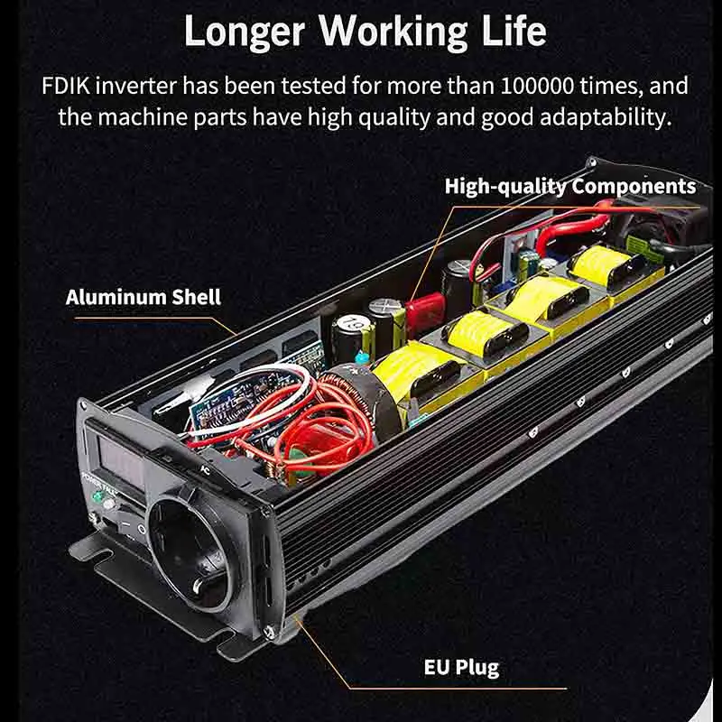 Imagem -03 - Inversor Puro da Onda de Seno do Agregado Familiar 12v 220v 3000w 4000w Poder 12v 24v 48v 60v a 110v Conversor 220v Inversores Solares do Carro