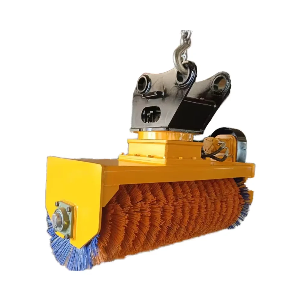 Rotating Sweeper Brush For Excavator Construction Machinery Attachments