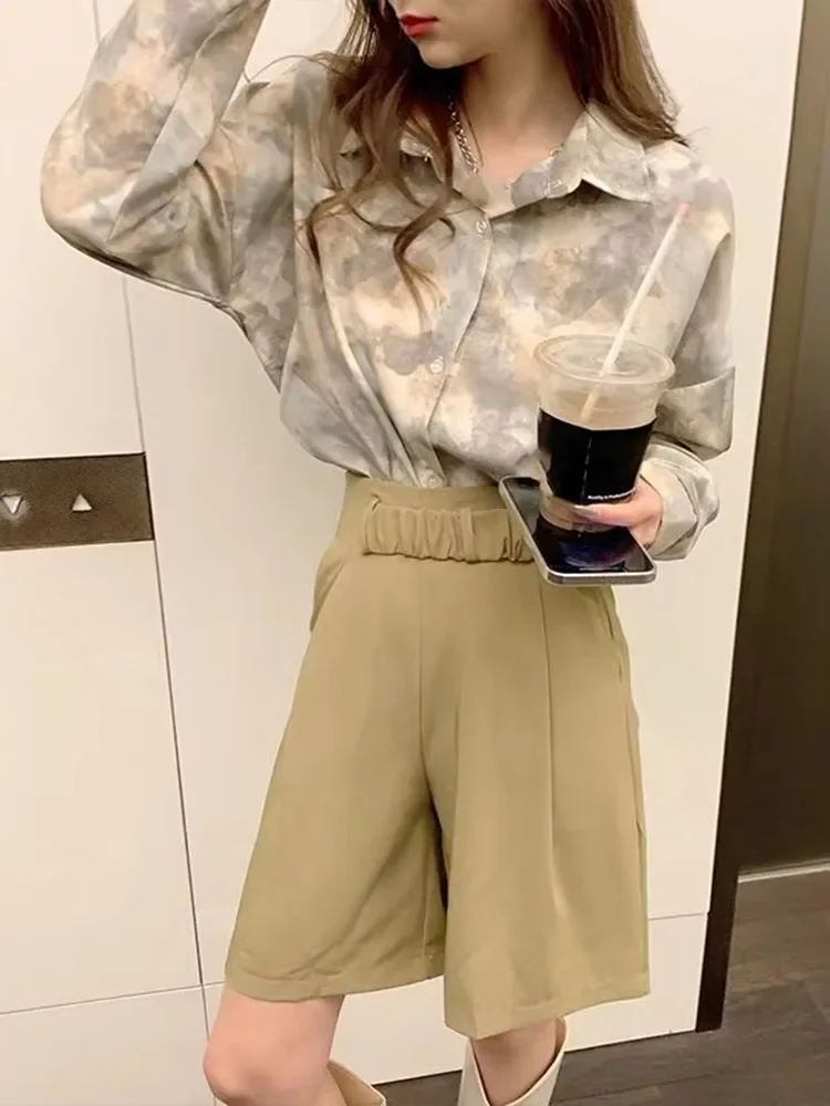 Tie Dye Damen-Hemd und Bluse, Sonderangebot von Beautiful in Promotions, elegante Jugend, Y2k-Mode, Luxus-Retro-Oberteile für Damen