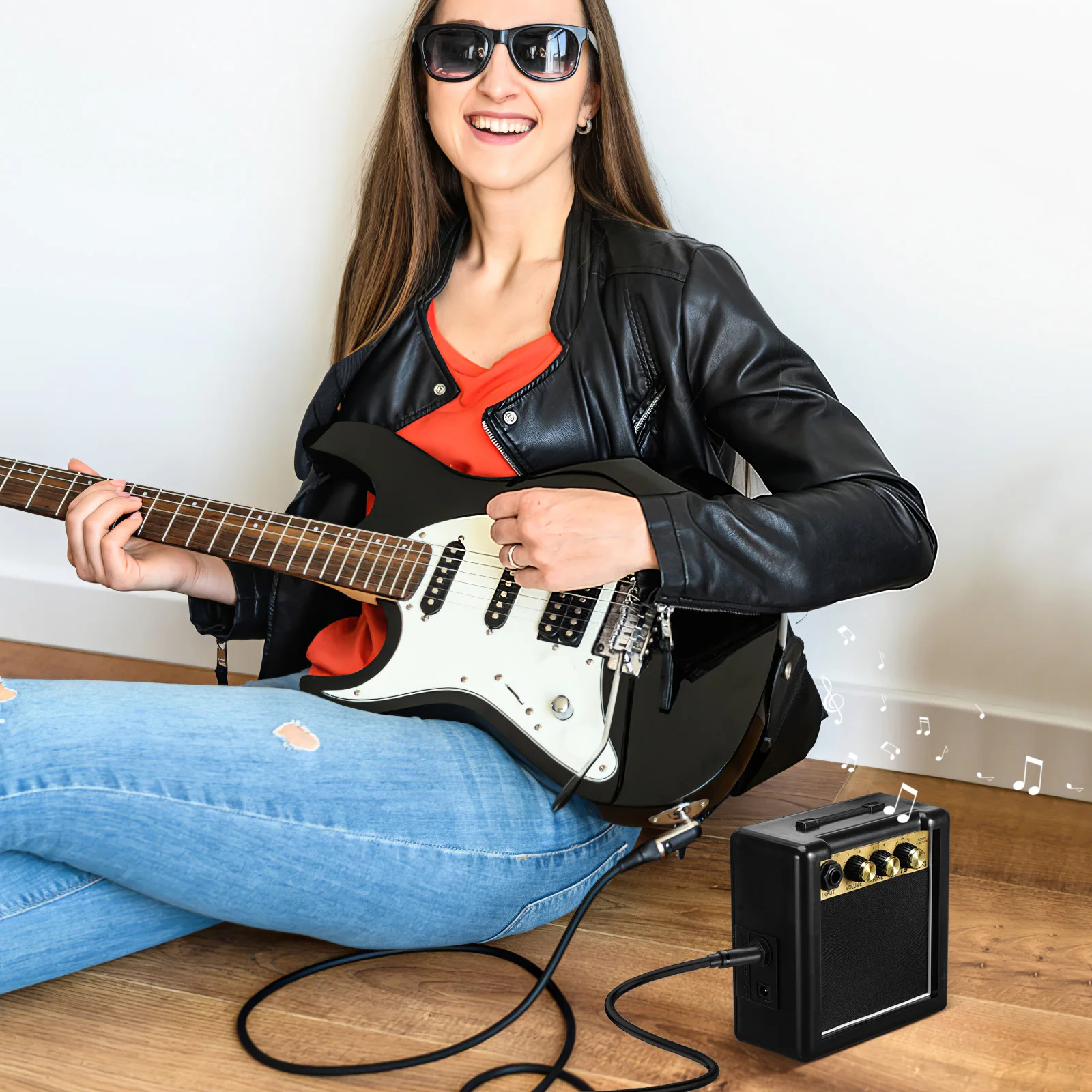 

Durable Mini Guitar Amplifier Loudspeaker Sound Enhancer For Acoustic Guitar Noise Reduction Clear Tone Easy To Use Fixed Device