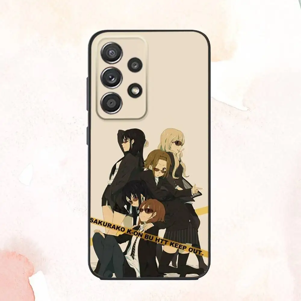 เคสโทรศัพท์ลายอนิเมะ K-K-ON สำหรับ Samsung S25,S24,S21,S22,S23,S30,Ultra,S20,Plus,Fe,Lite,Note,10,9,5G สีดำ