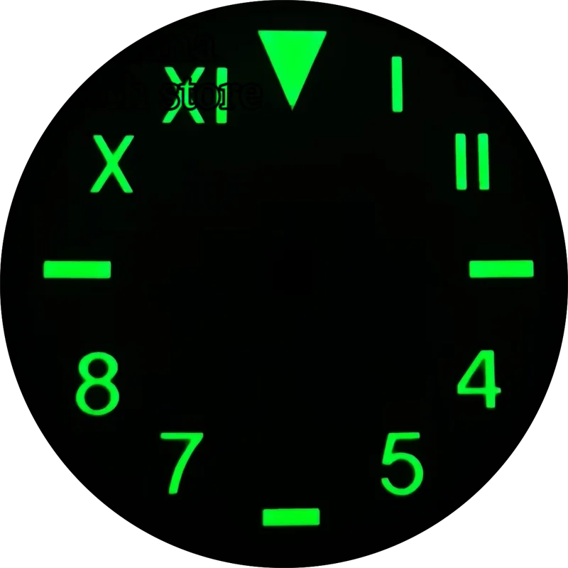29 มม.Sterility Dial Dateless นาฬิกาสีเขียวส่องสว่าง Fit NH35 NH36 ETA 2836 2824 PT5000 DG2813 Miyota 8215 8205 การเคลื่อนไหว