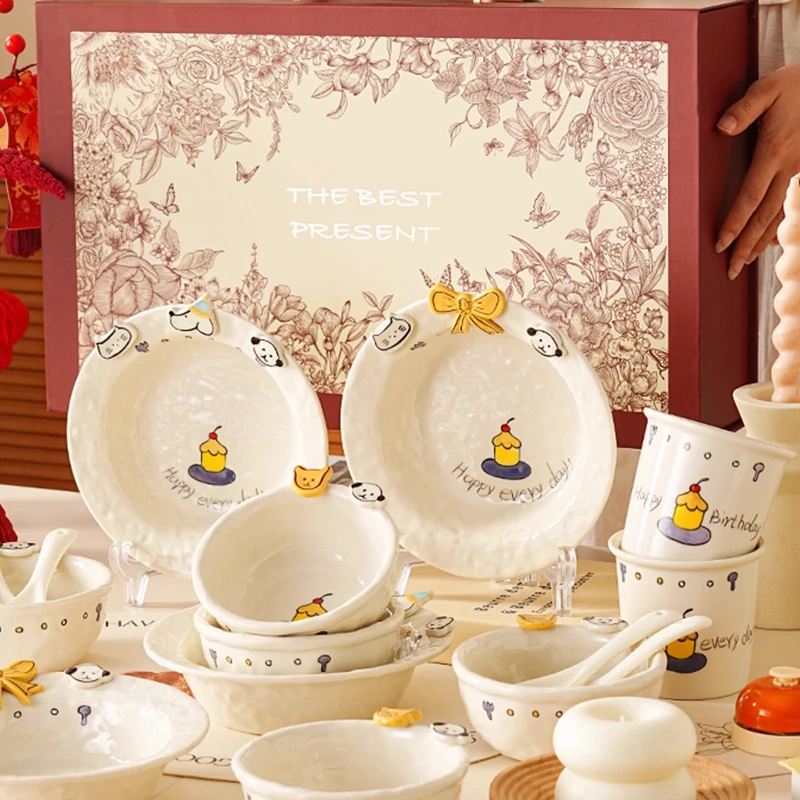

[Haute couture gift box] Birthday gift (bowl, cup, plate and spoon) 8-piece set