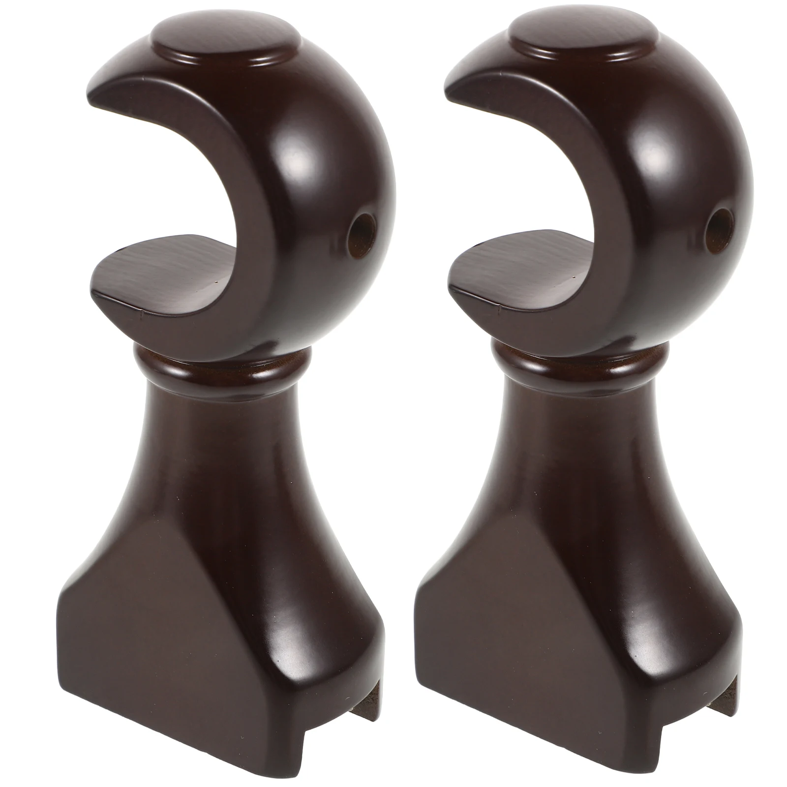 

2pcs Wooden Curtain Rod Brackets Wall Mount Supports Heavy Duty White Hardware for Bedroom Bathroom Living Room Drapery