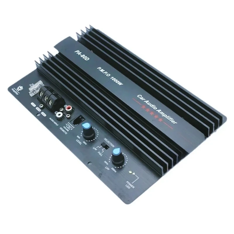 Placa Amplificadora  Potencia para Subwoofer  Coche  10 y 12 Pulgadas, Durara, 12V, Alta Potencia, PA-80D, 1000W