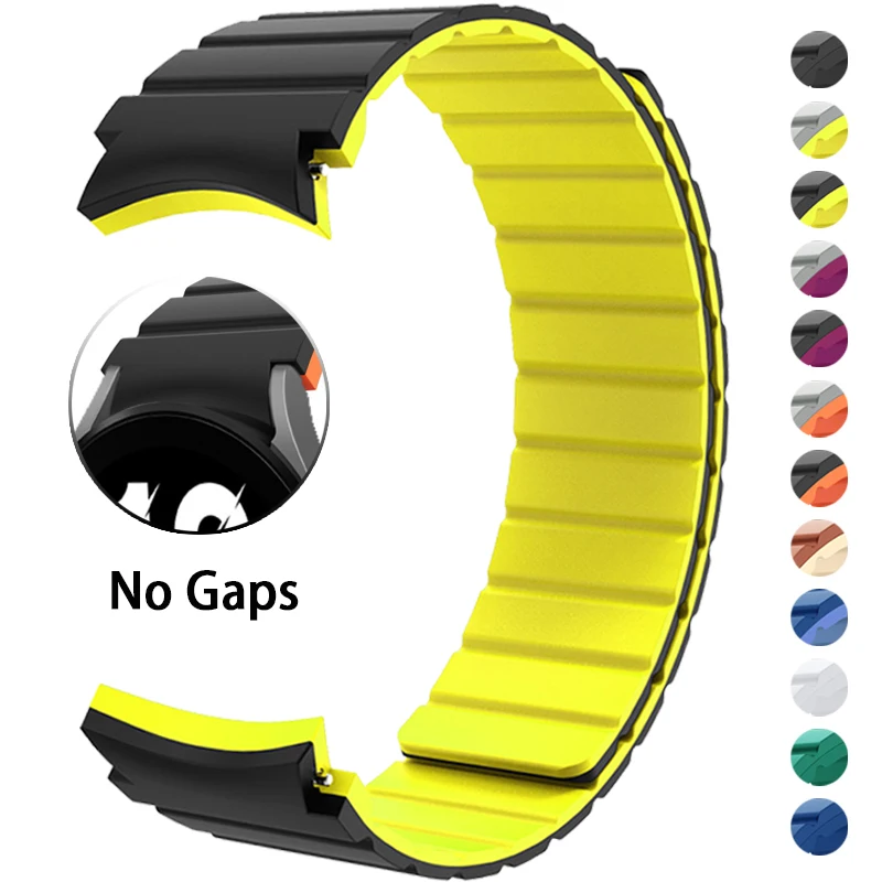 No Gaps Silicone Magnetic Strap for Samsung Galaxy Watch7 6 5 4 40mm 44mm 6 4 Classic 43mm 47mm 42 46mm Band for watch 5Pro 45mm