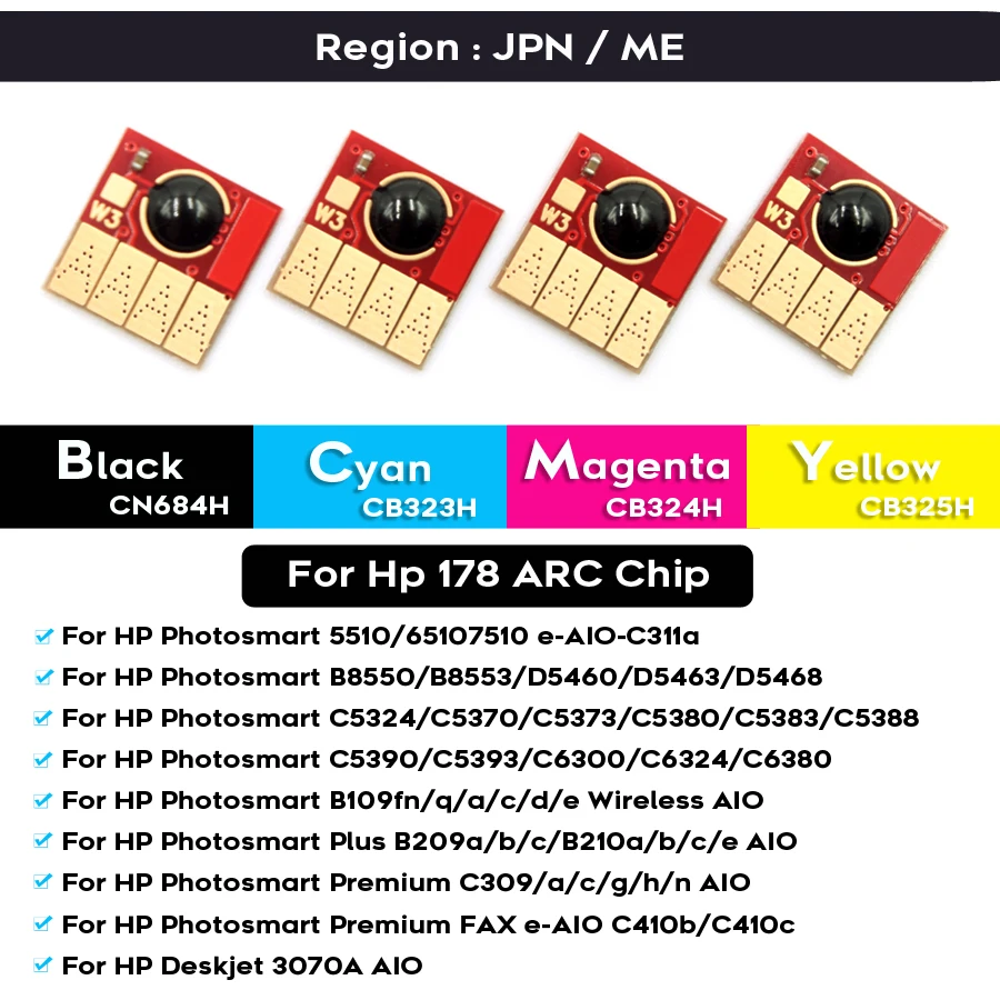 178 XL 364 XL 564 XL 862 655 920 Auto Reset ARC Chip For HP 5520 5521 5522 5524 5525 5510 B11a B11b B11g Printer