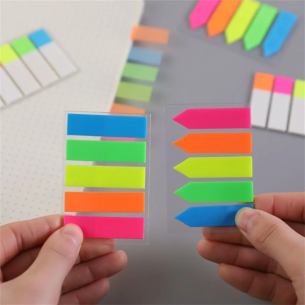 

Adhesive Fluorescent Paper Memo Flags Candy Color Sticky Notes Bookmark Marker Sticker Fluorescent Memo Pad Colored Memo Pad